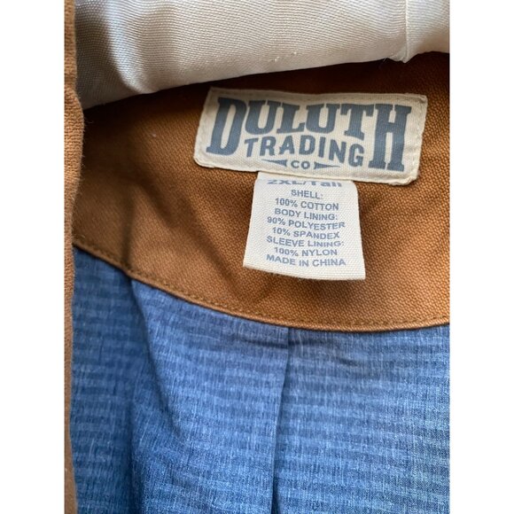 Duluth Trading Co. Mens Brown Work Jacket 2XLT 100% Cotton Shell - Picture 3 of 8